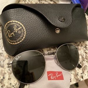 Ray Ban Silver Round Metal Sunglasses